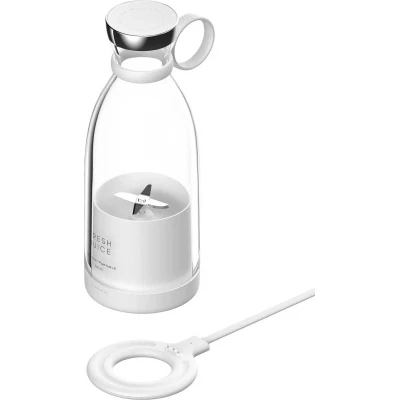Fresh Juice - Smoothie Maker mixeur 350ml portable blender avec station de charge à induction USB - Blanc