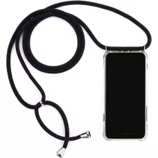 Coque Samsung Galaxy S23+ - Gel transparent avec lacet - Noir