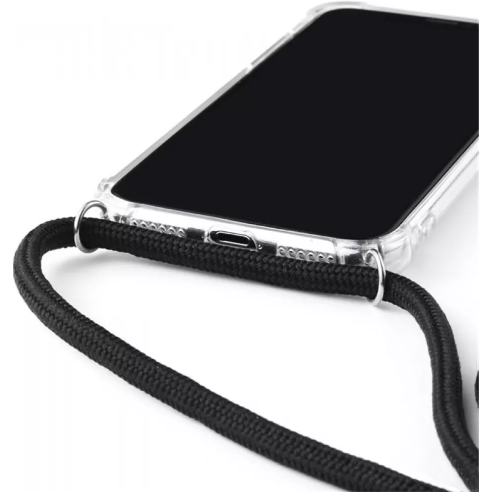 Coque Samsung Galaxy S23+ - Gel transparent avec lacet - Noir