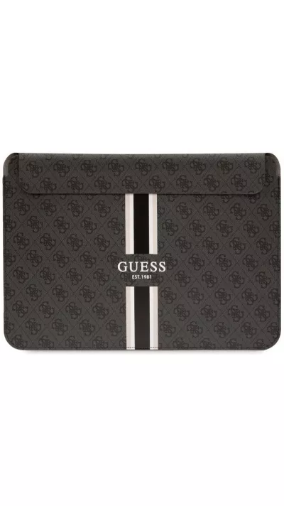Guess Logo Stripes Laptop & MacBook Hülle für 13" & 14" - Schwarz