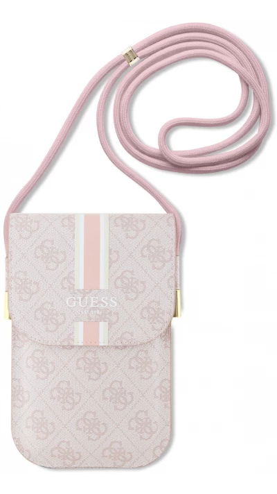 Guess Universal-Handytasche Monogramm Kunstleder verstellbarer Riemen und Kartenhalter - Hellrosa