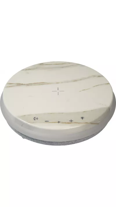 Bluetooth Lautsprecher + Kabellose Qi wireless Ladestation 10W mit LED Licht aus Marmor