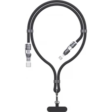 Lanière câble 4 en 1 Dudao L20MAX USB-A / USB-C / Lightning PD QC 65W (1.5 m) - Noir