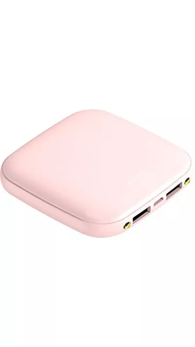 Portable mini externe Batterie 20000mAh doppel USB inkl. LED Licht - Rosa