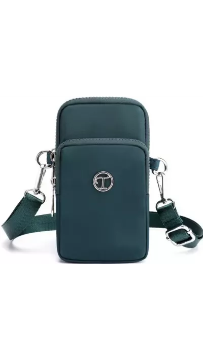 Mini sac bandoulière ultra léger 3 poches avec fermeture éclair et lanière amovible - Vert
