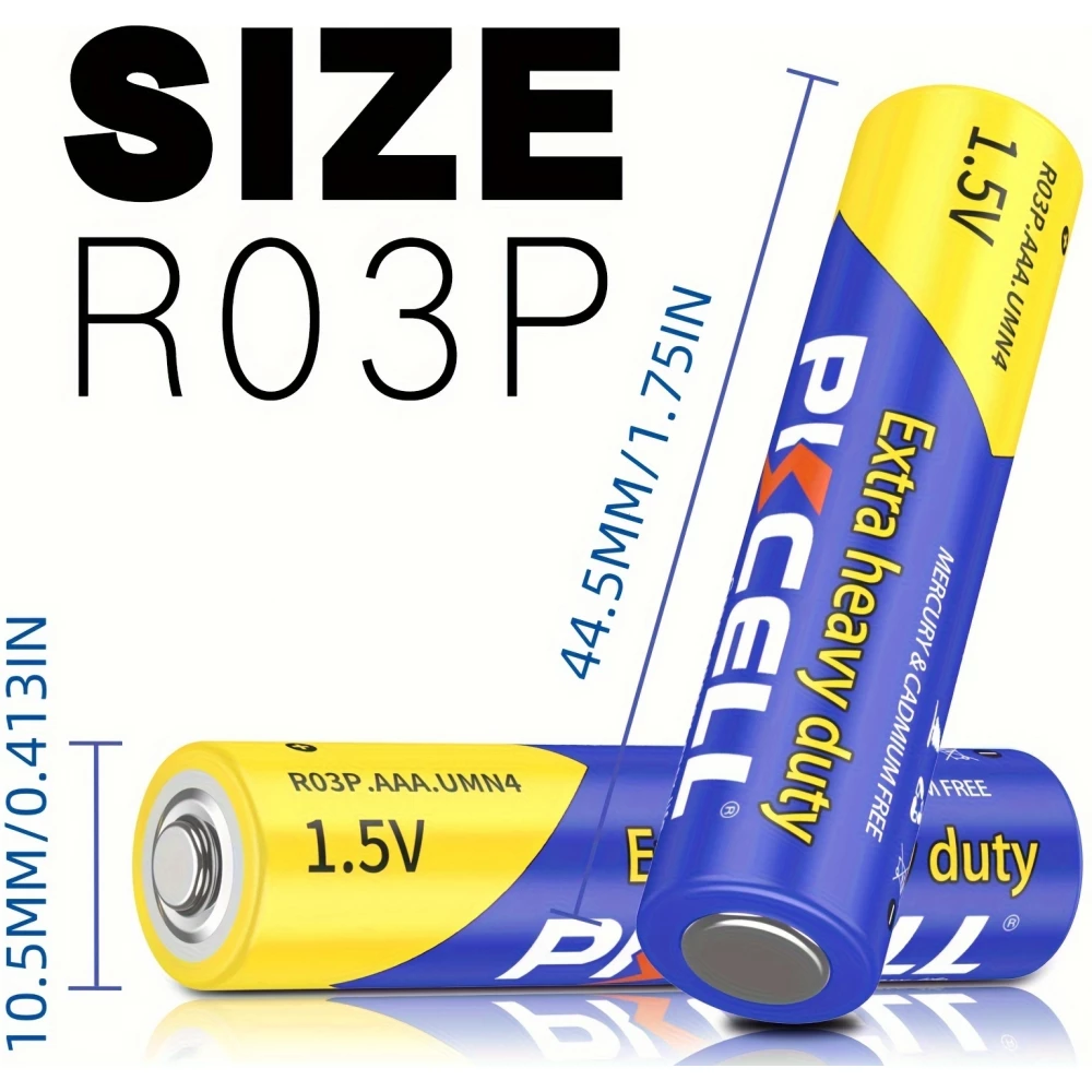 Pack de 12 piles AAA 1.5V PKCELL carbone zinc non rechargeable