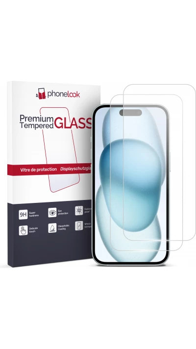 2er Set Panzer Glas Displayschutzfolie - iPhone 15