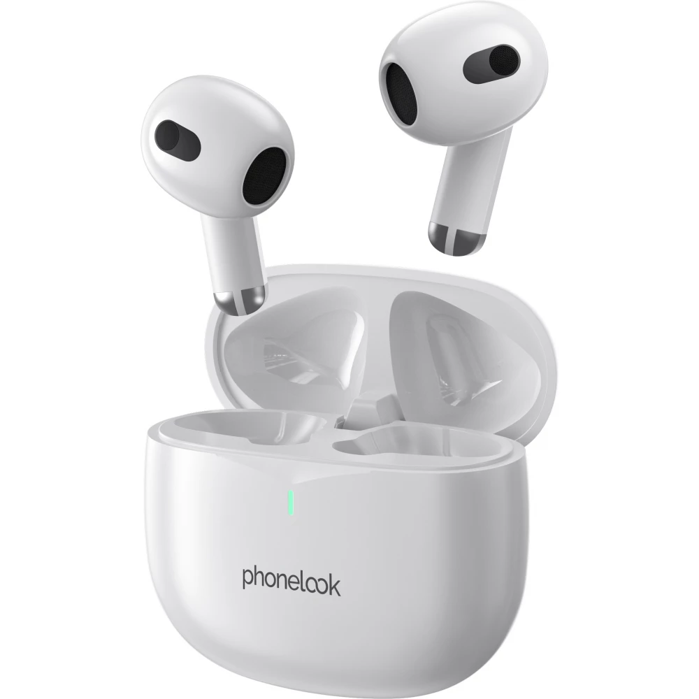 PhoneLook Pods 2 - Ecouteurs Bluetooth 5.3 sans fil TWS In-Ear ENC + boîte de chargement - Blanc