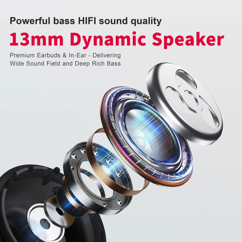 PhoneLook Pods 2 - Ecouteurs Bluetooth 5.3 sans fil TWS In-Ear ENC + boîte de chargement - Noir