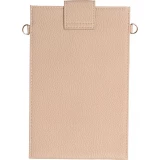 Elegante universelle Smartphone Umhängetasche aus veganem Leder inkl. Umhängegurt aus Leder (vegan) - Beige