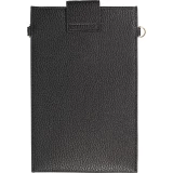 Elegante universelle Smartphone Umhängetasche aus veganem Leder inkl. Umhängegurt aus Leder (vegan) - Schwarz