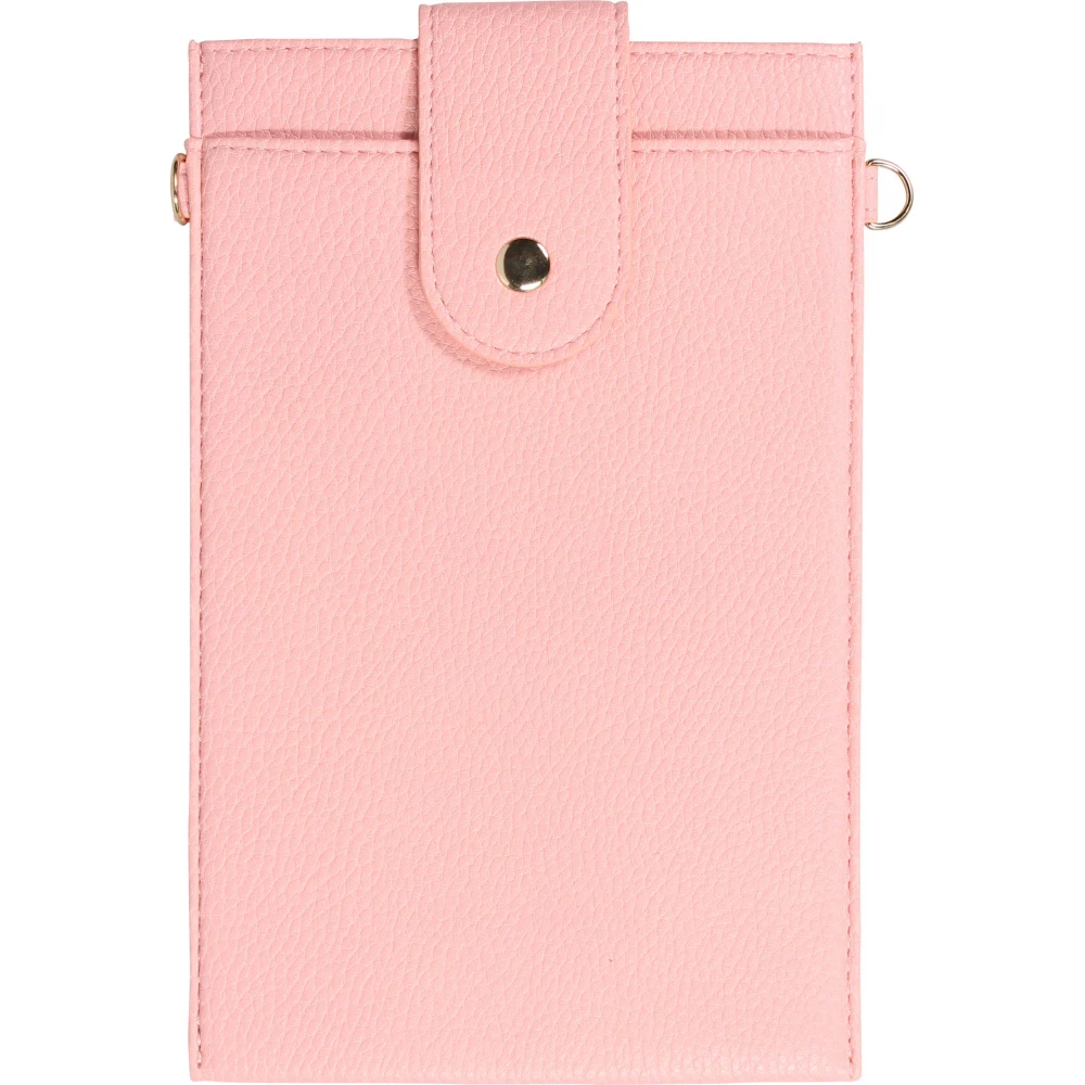 Elegante universelle Smartphone Umhängetasche aus veganem Leder inkl. Umhängegurt aus Leder (vegan) - Rosa