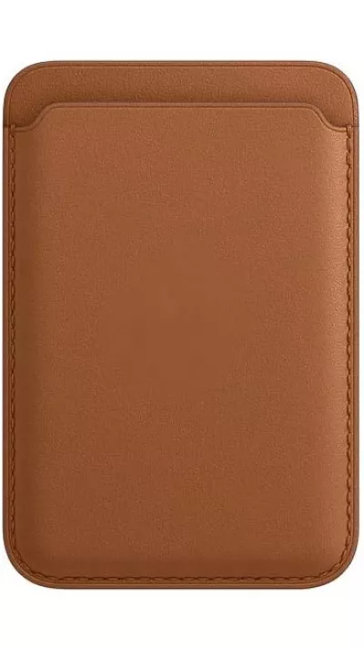 Magnetischer Kartenhalter Wallet Leder - Kompatibel mit Apple MagSafe - Braun