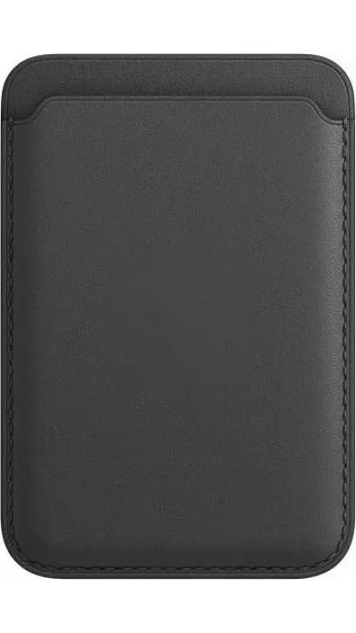 Magnetischer Kartenhalter Wallet Leder - Kompatibel mit Apple MagSafe - Schwarz
