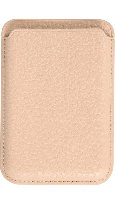 MagSafe Magnetkartenhalter aus veganem Leder mit starken Magneten - Beige