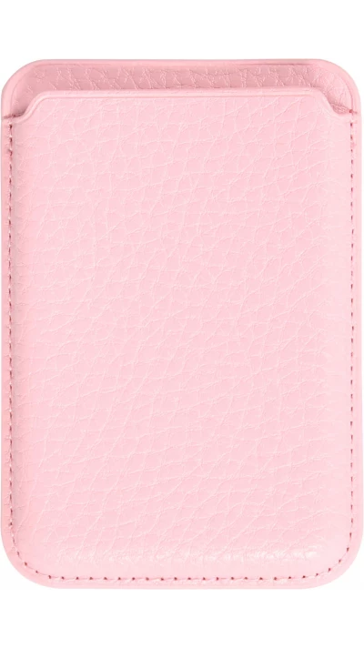 MagSafe Magnetkartenhalter aus veganem Leder mit starken Magneten  - Rosa