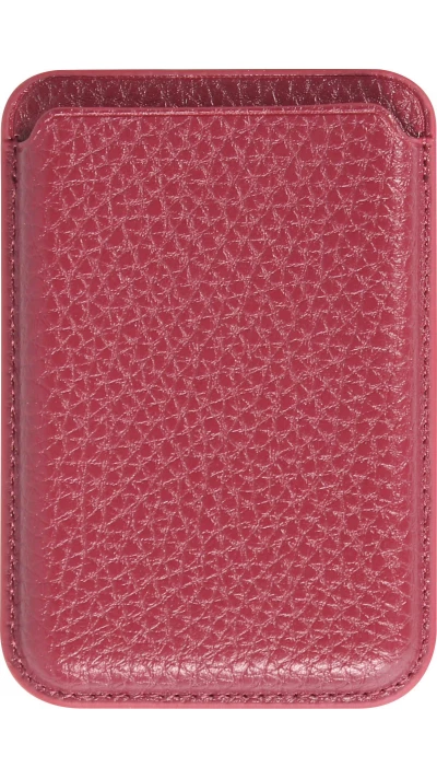 MagSafe Magnetkartenhalter aus veganem Leder mit starken Magneten  - Rot