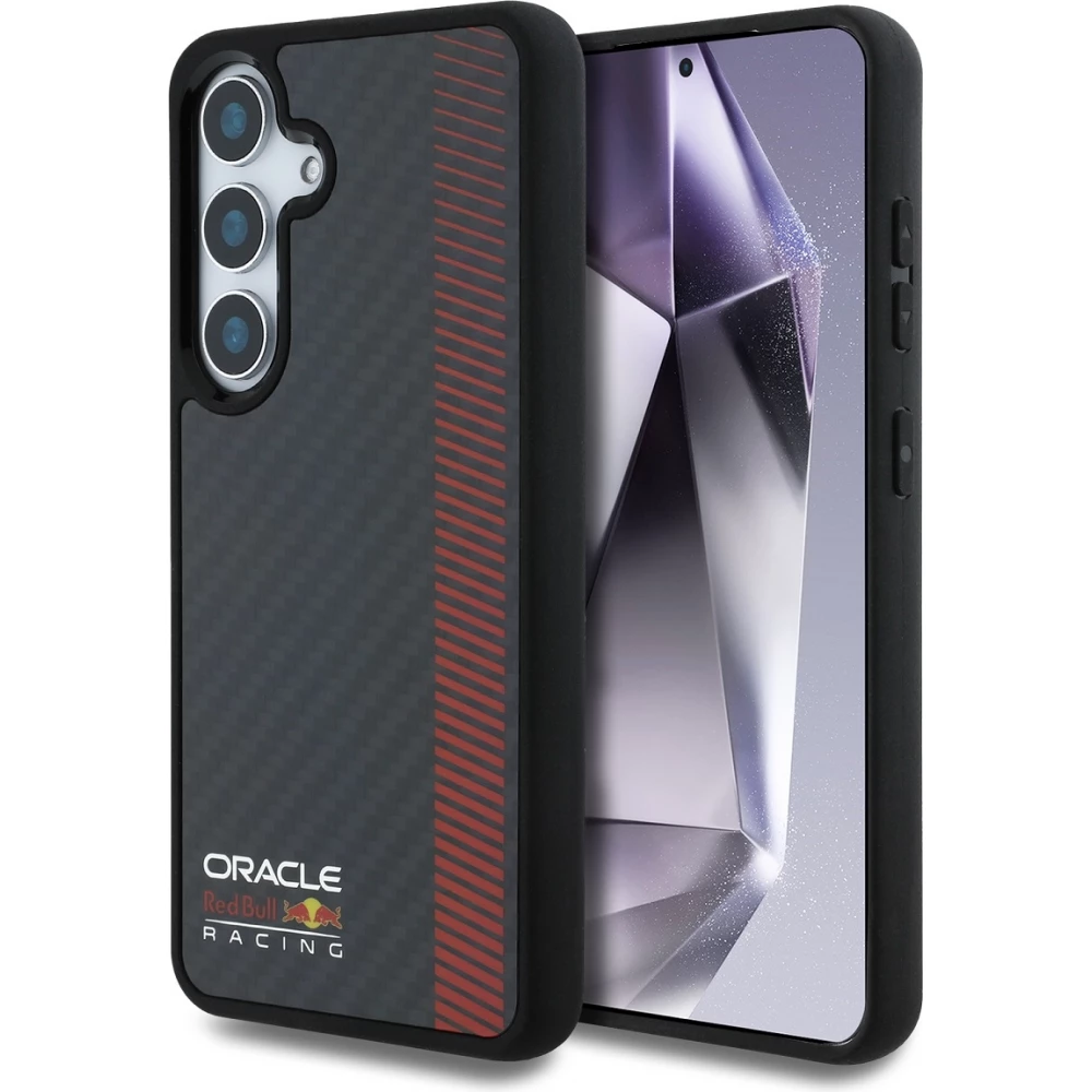 Coque Samsung Galaxy S25 - Red Bull Racing Carbon Powerbar MagSafe - Noir