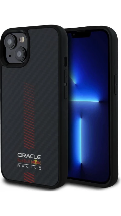 Coque iPhone 13 - Red Bull Racing Carbon Powerbar MagSafe - Noir