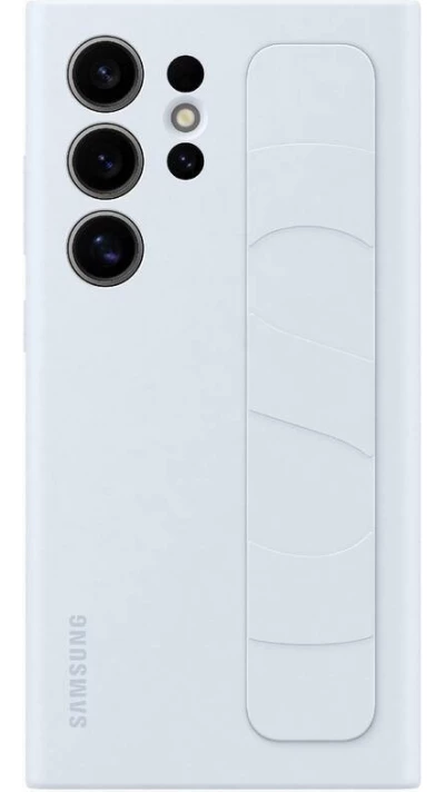 Coque Samsung Galaxy S24 Ultra - Samsung Standing Grip Cover avec support intégré et design ergonomique - Bleu clair