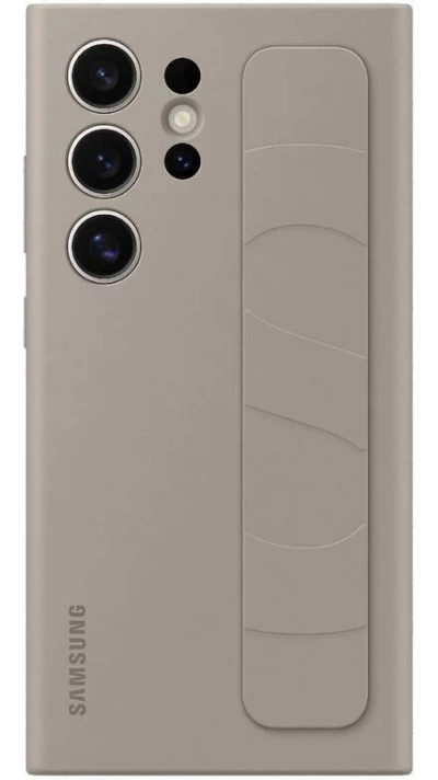 Coque Samsung Galaxy S24 Ultra - Samsung Standing Grip Cover avec support intégré et design ergonomique - Gris