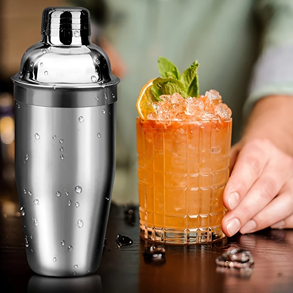 Set complet (5 pièces) de shaker à cocktail - Outils de bar en acier inoxydable pour mixologie - Argent