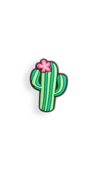 Charm bijou 3D pour coque avec trous style Crocs - Funny Flower Cactus