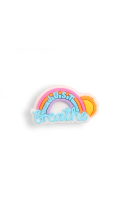 Charm bijou 3D pour coque avec trous style Crocs - Just Breath Rainbow