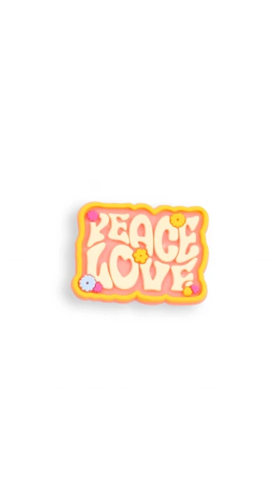 Charm bijou 3D pour coque avec trous style Crocs - Peace & Love Plate