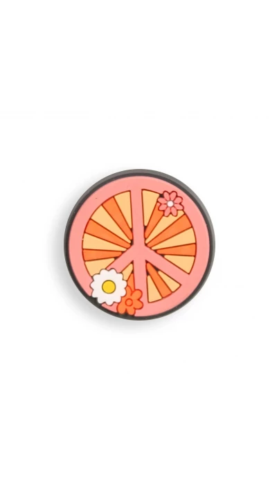 Charm bijou 3D pour coque avec trous style Crocs - Peace sign colorful