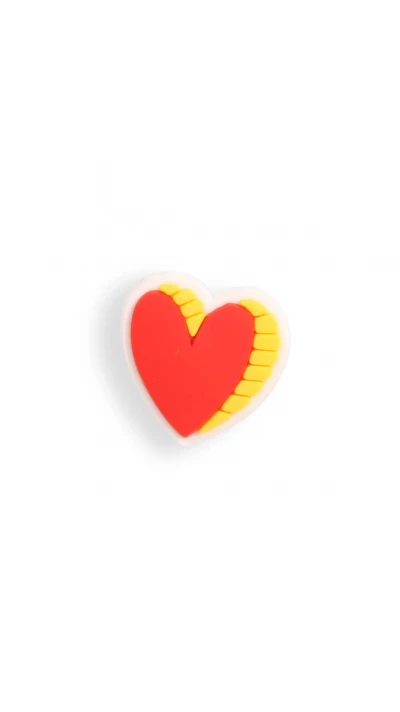 Charm bijou 3D pour coque avec trous style Crocs - Red Shiny Heart