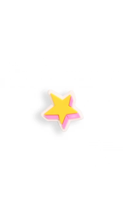 Charm bijou 3D pour coque avec trous style Crocs - Yellow Star