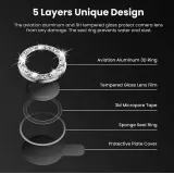 iPhone 13 Pro/13 Pro Max - Protecteurs lentilles caméra strass/diamants - Argent