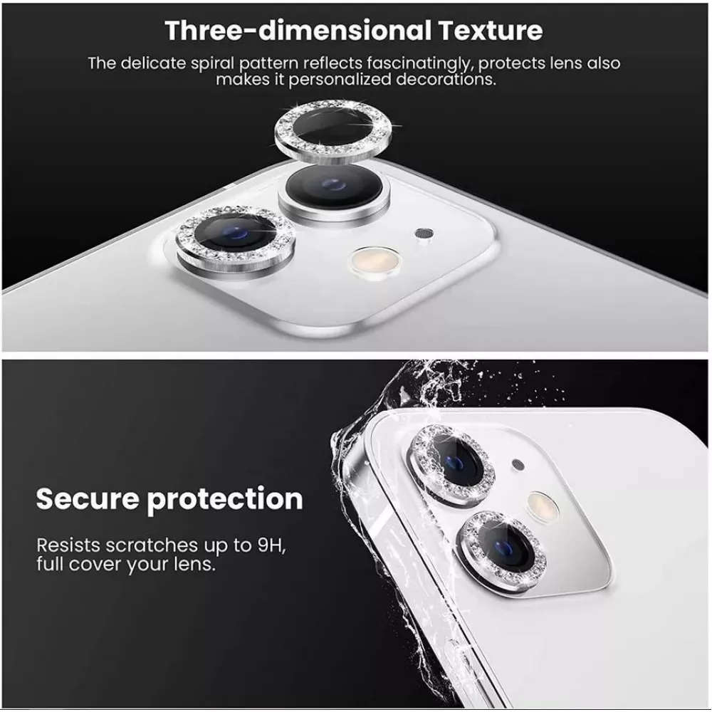 iPhone 13 Pro/13 Pro Max - Protecteurs lentilles caméra strass/diamants - Argent